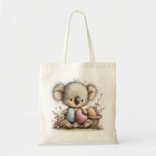 Süße Oster-Koala-Illustration mit Pastell-Eiern Tragetasche
