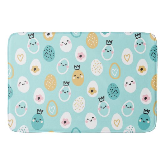 Süße Ostereier Muster Kawaii Pastell Eier Badematte (Vorderseite)