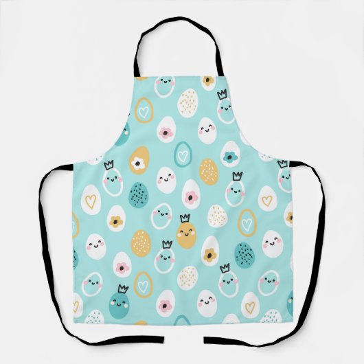 Süße Ostereier Muster Kawaii Pastell Eier Schürze (Vorderseite)