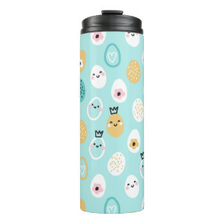 Süße Ostereier Muster Kawaii Pastellfarbene Eier Thermosbecher