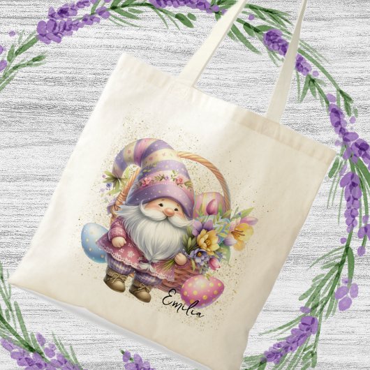 Süße Ostereierjagd-Gnome Glitter Tragetasche