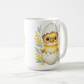 Süße Osterglaschenchecker Mimosa-Blüte Kaffeetasse (VorderseiteRechts)