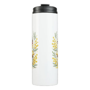 Süße Osterglaschenchecker Mimosa-Blüte Thermosbecher