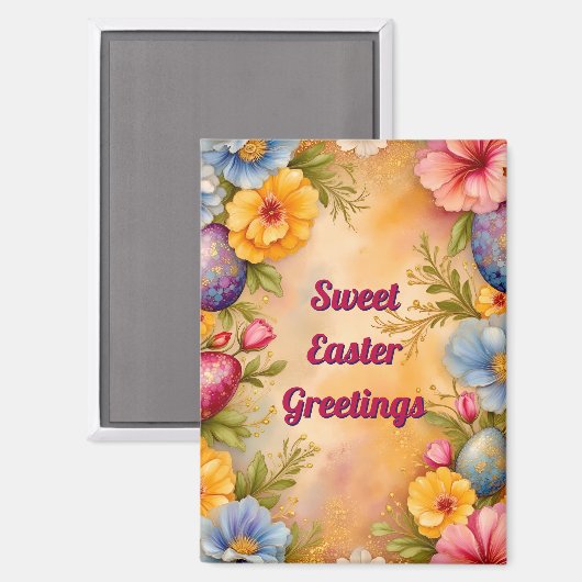 ~ SÜSSE OSTERGRÜSSE ~ Eier Blumen ~ Magnet (Vorderseite/Rückseite)