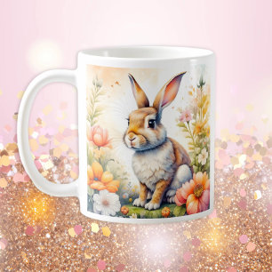 Süße Ostergrüße Vintage-Hase Kaninchen Kaffeetasse