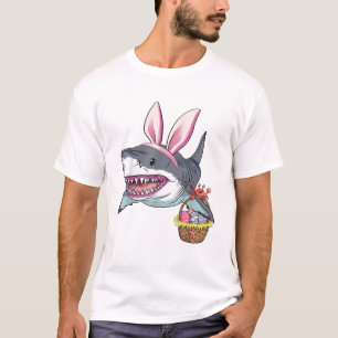 Süße Osterhai-Hasenohren-Korb-Eier Frohe Ostern T-Shirt