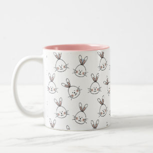 Süße Osterhasen auf Weiß Zweifarbige Tasse