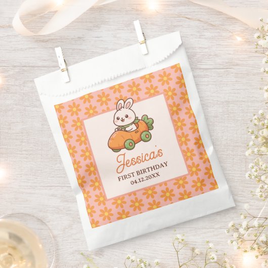 Süße Osterhasen-Blumen 1. Geburtstagsfeier Geschenktütchen (Ausgeschnitten)
