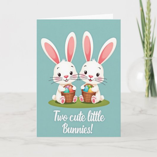 Süße Osterhasen Frühling Karte (Vorderseite)