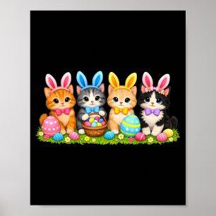 Süße Osterhasen Katzen Pastell Eier Frühling Kätzc Poster