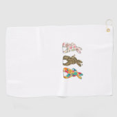 Süße Osterhasen Leopard Hase und Blumen Bunni Golfhandtuch (Horizontal)