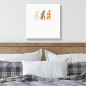 Süße Osterhasen Leopard Hase und Blumen Bunni Leinwanddruck (Insitu (Schlafzimmer))
