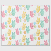Süße Osterhasen-Marshmallows Geschenkpapier (Flach)