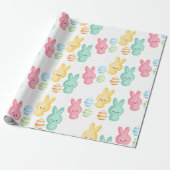 Süße Osterhasen-Marshmallows Geschenkpapier (Ungerollt)
