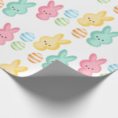 Süße Osterhasen-Marshmallows Geschenkpapier (Ecke)