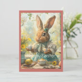 Süße Osterhasen-Oster-Eier Feiertagskarte (Stehend Vorderseite)