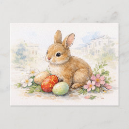Süße Osterhasen-Wasserfarben-Postkarte Feiertagspostkarte