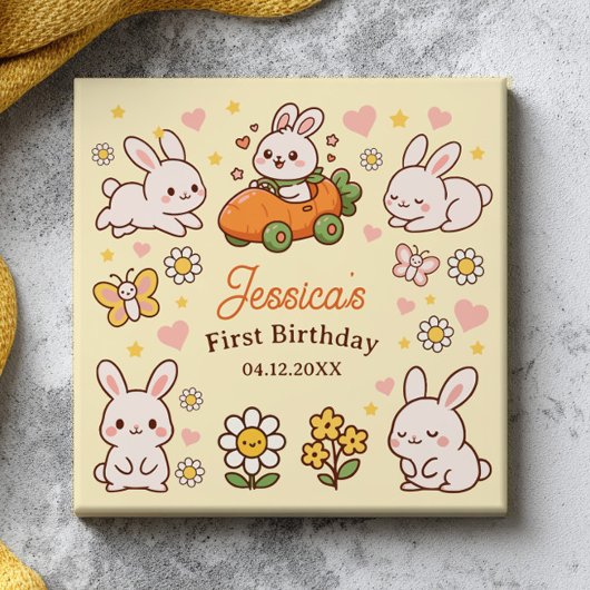 Süße Osterhasen Whimsical 1. Geburtstag Fliese