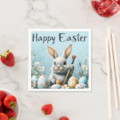 Süße Osterhasenmalerei-Eier: Frühlingskunst Serviette (Beispiel)