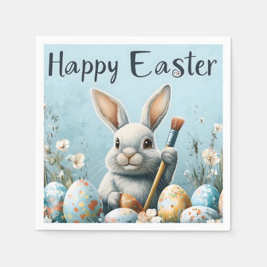 Süße Osterhasenmalerei-Eier: Frühlingskunst Serviette (Vorderseite)