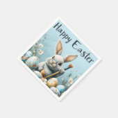 Süße Osterhasenmalerei-Eier: Frühlingskunst Serviette (Ecke)