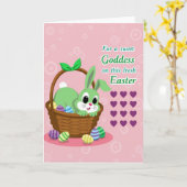 Süße Osterkarte mit Häschen Karte (Gelbe Blume)