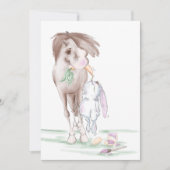 Süsse Osterkarte mit Pferd und Hase Einladung (Vorderseite)
