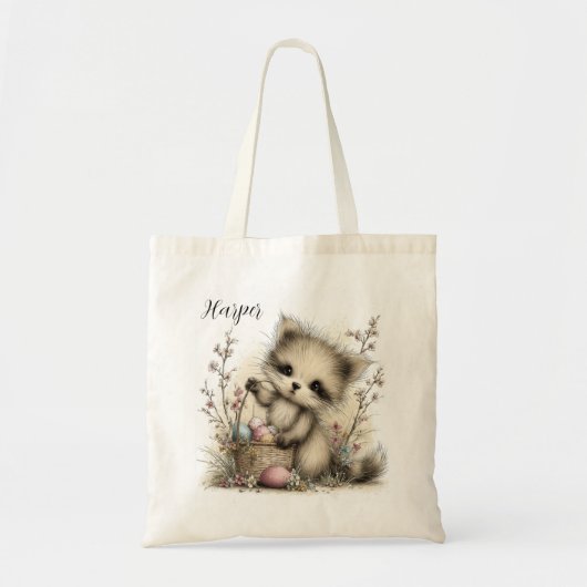 Süße Ostern Eichhörnchen Illustration Tragetasche (Vorne)