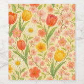 Süße Ostern-/Frühling Blumenmuster Weinetikett (Einzelnes Label)