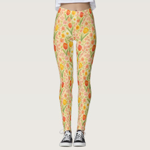 Süße Ostern-/Frühlings-Blumenmuster Leggings