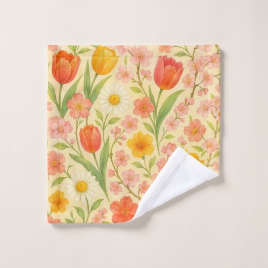 Süße Ostern-/Frühlings-Blumenmuster Waschlappen (Waschlappen)