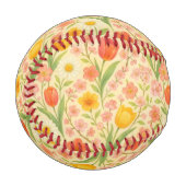 Süße Ostern-/Frühlingsblumenmuster Baseball (Vorderseite Links)