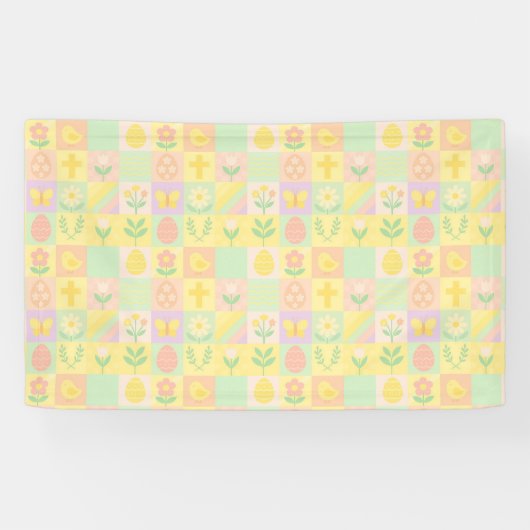 Süße Ostern-/Frühlingsmuster Banner (Horizontal)
