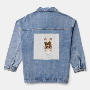 Süße Ostern Hase Mama Ostern Leopard Jahr des Kani Jeansjacke