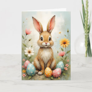 Süße Ostern Hasen Eier Blumen Ostern Karte
