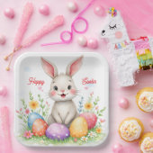 Süße Ostern Hasen und Eier Moderne Kollektion Pappteller (Party)