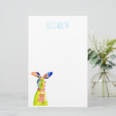 Süße Ostern-Hasen-Wasserfarben-Kunst Briefpapier (Stehend Vorderseite)