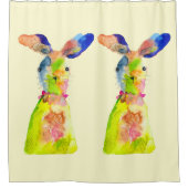 Süße Ostern-Hasen-Wasserfarben-Kunst Duschvorhang (Vorderseite)