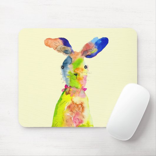 Süße Ostern-Hasen-Wasserfarben-Kunst Mousepad (Mit Mouse)