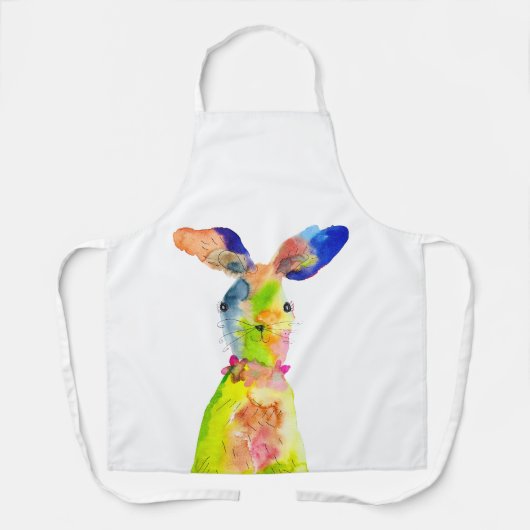 Süße Ostern-Hasen-Wasserfarben-Kunst Schürze (Vorderseite)
