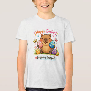 Süße Ostern Kapybara Eier Hase Tri-Blend Shirt