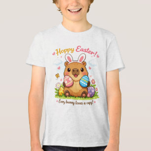 Süße Ostern Kapybara Eier Hasenohren Tri-Blend Shirt
