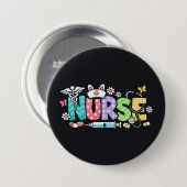 Süße Ostern-Krankenschwester Medizinischer Humor Button (Vorne & Hinten)