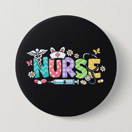 Süße Ostern-Krankenschwester Medizinischer Humor Button (Vorderseite)