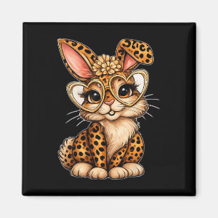 Süße Ostern Leopard Hase Herz Glas Frühling Vibes  Magnet