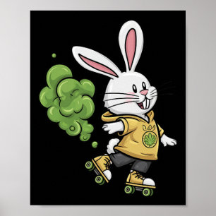 Süße Osthase-Rollschuh-Illustration Desi Poster
