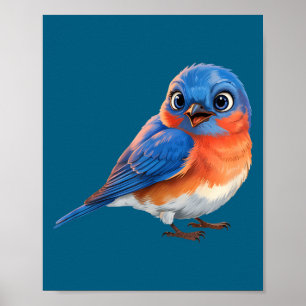 Süße östliche Blaumeise Vogelliebhaber Poster
