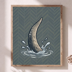 Süße Otter-Schwanz-Spritz-Nursery-Kunst Chevron Poster
