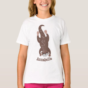 Süße Otter-Tauch-Cartoon-Illustration T-Shirt