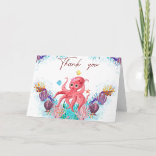 Süße Ozean Meer Baby Oktopus farbenfroh Dankeskarte